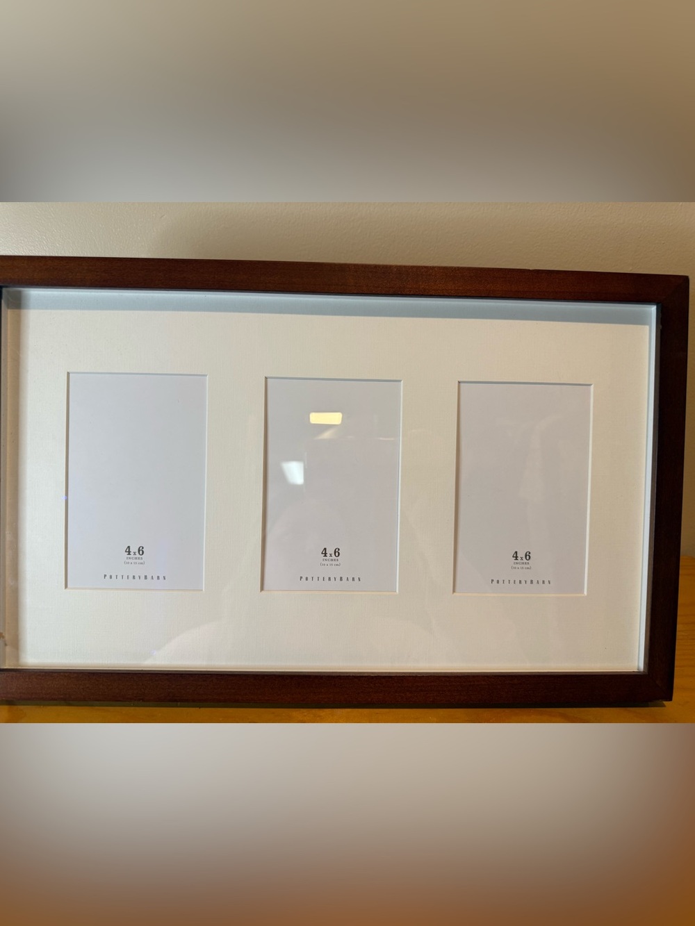 Pottery Barn Wood Gallery 3 Picture 4" X 6" Frame Cadre Mahogany